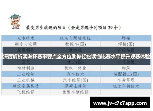 深度解析澳洲杯赛事要点全方位助你轻松读懂比赛水平提升观赛体验