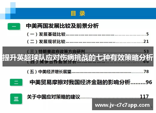提升英超球队应对伤病挑战的七种有效策略分析 提升英超球队应对伤病挑战的七种有效策略分析