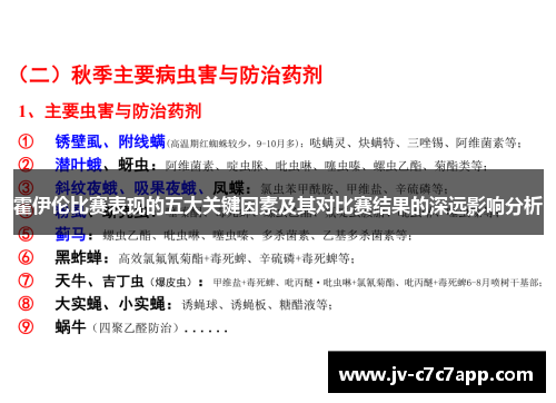 霍伊伦比赛表现的五大关键因素及其对比赛结果的深远影响分析 霍伊伦比赛表现的五大关键因素及其对比赛结果的深远影响分析